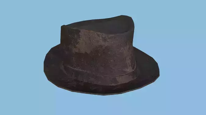 Destroyed Rust Trilby Hat - Character Design Fashion Low-poly 3D model