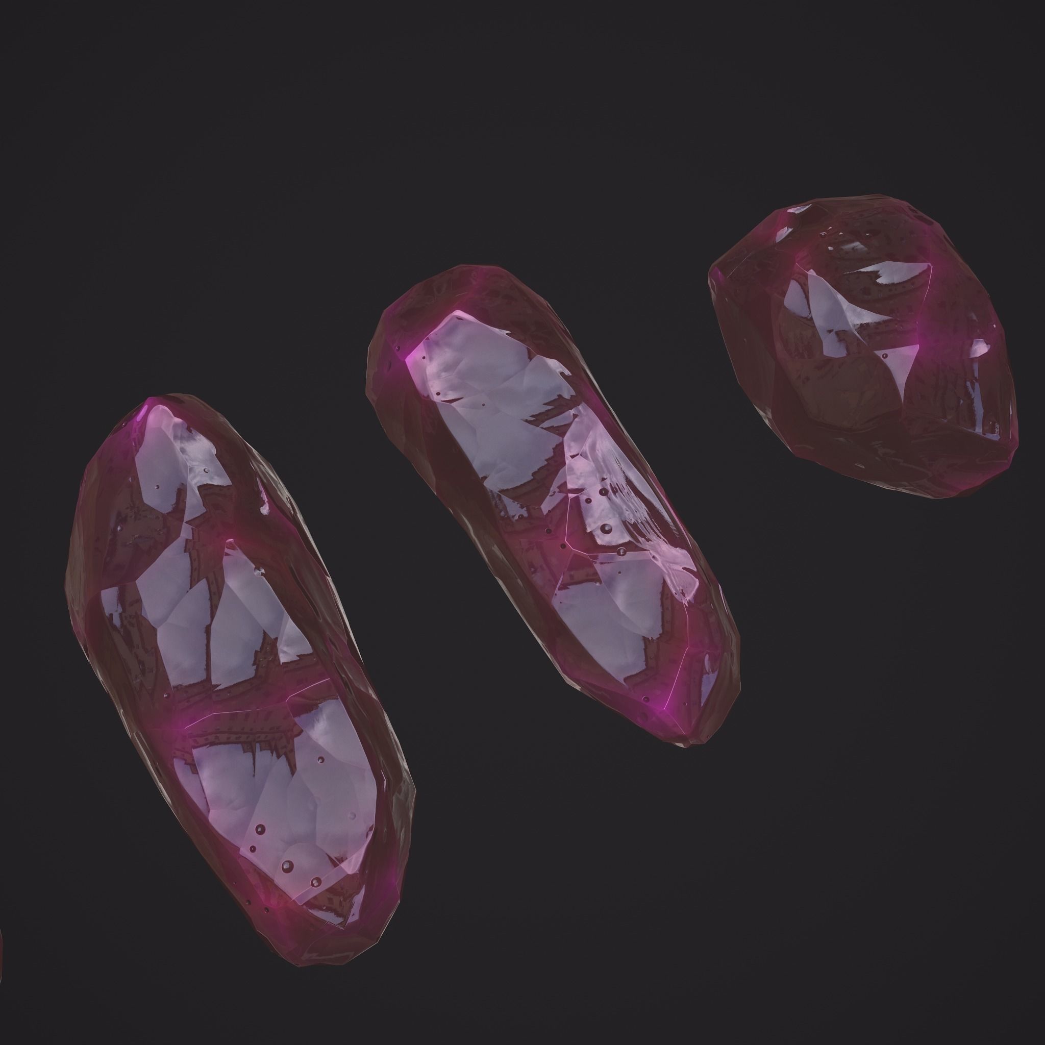 Medieval Style Pink Jewels  Low-poly 3D model_4