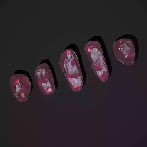 Medieval Style Pink Jewels  Low-poly 3D model