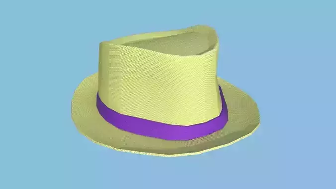 Yellow Purple Trilby Hat - Character Design Fashion Low-poly 3D model