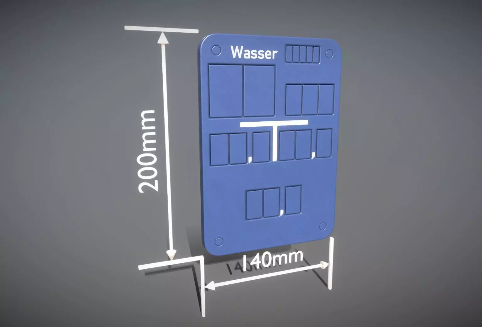 Hinweisschild Wasser 200x140mm Low-poly 3D model_0