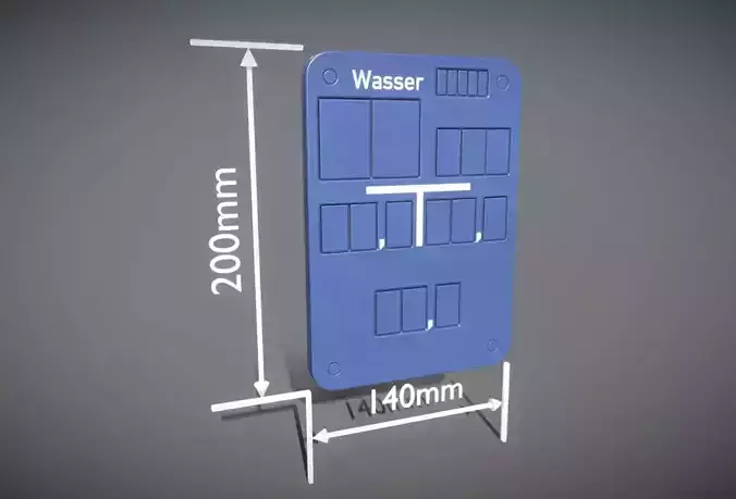 Hinweisschild Wasser 200x140mm Low-poly 3D model