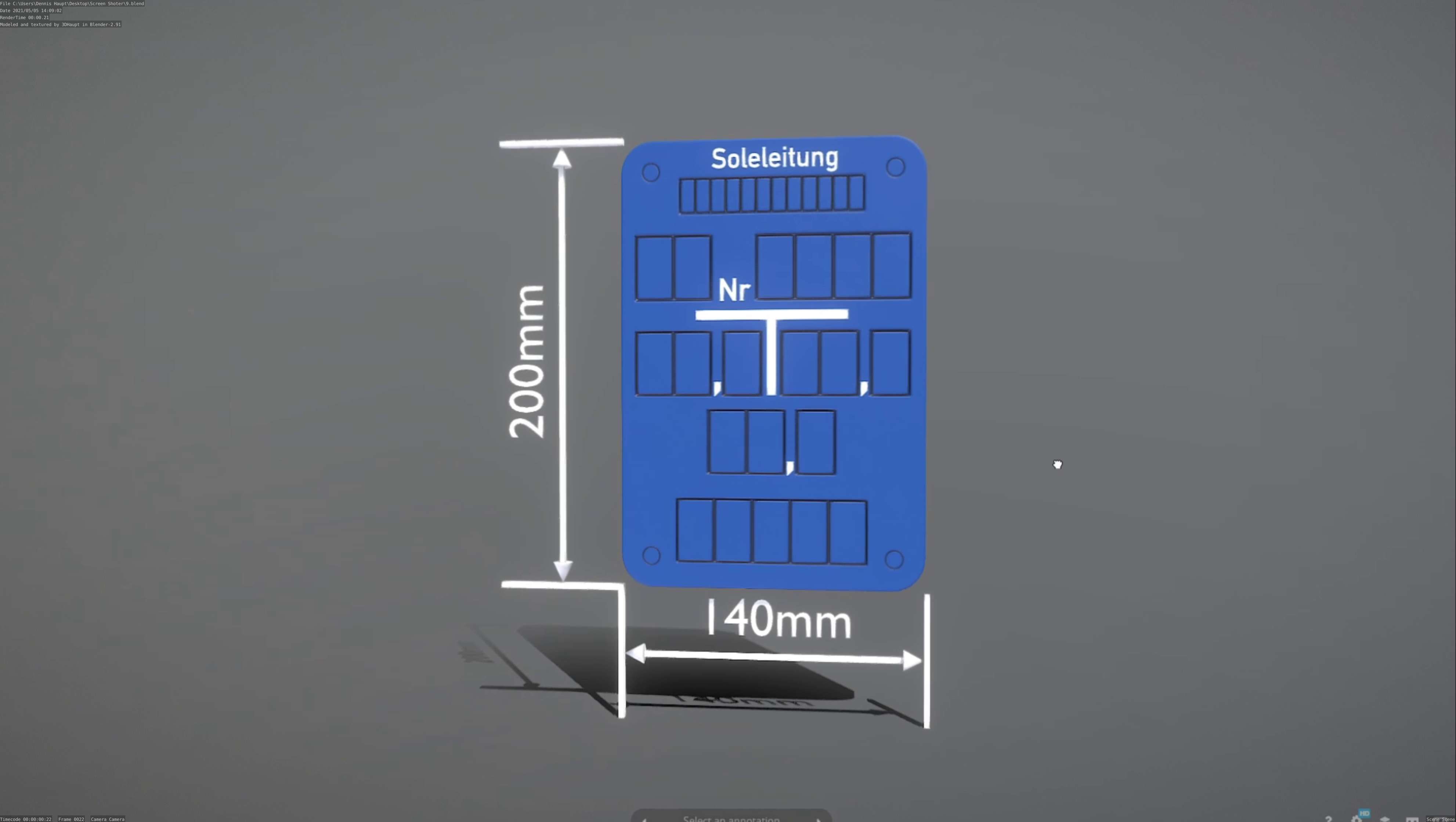 SoleleitungHinweisschild Soleleitung 200x140mm Low-poly 3D model_50