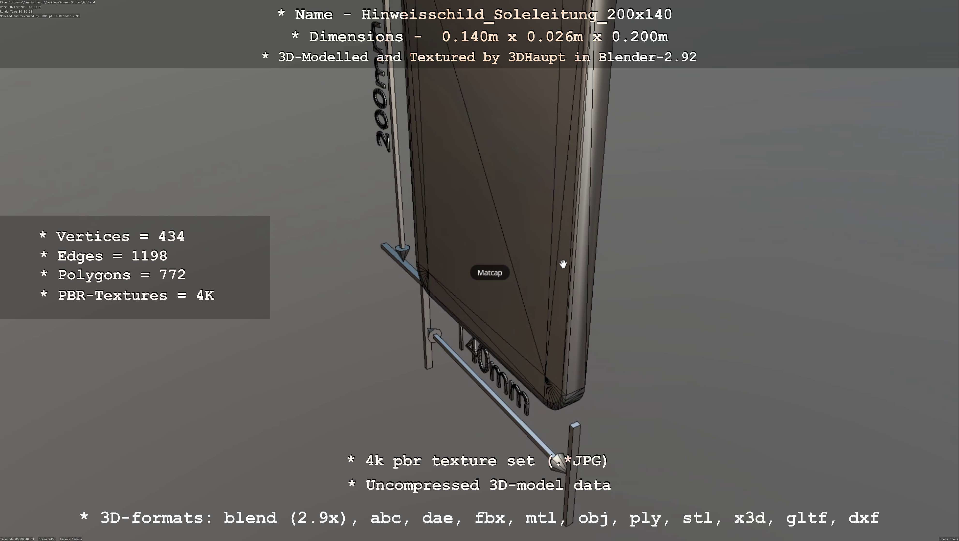 SoleleitungHinweisschild Soleleitung 200x140mm Low-poly 3D model_37