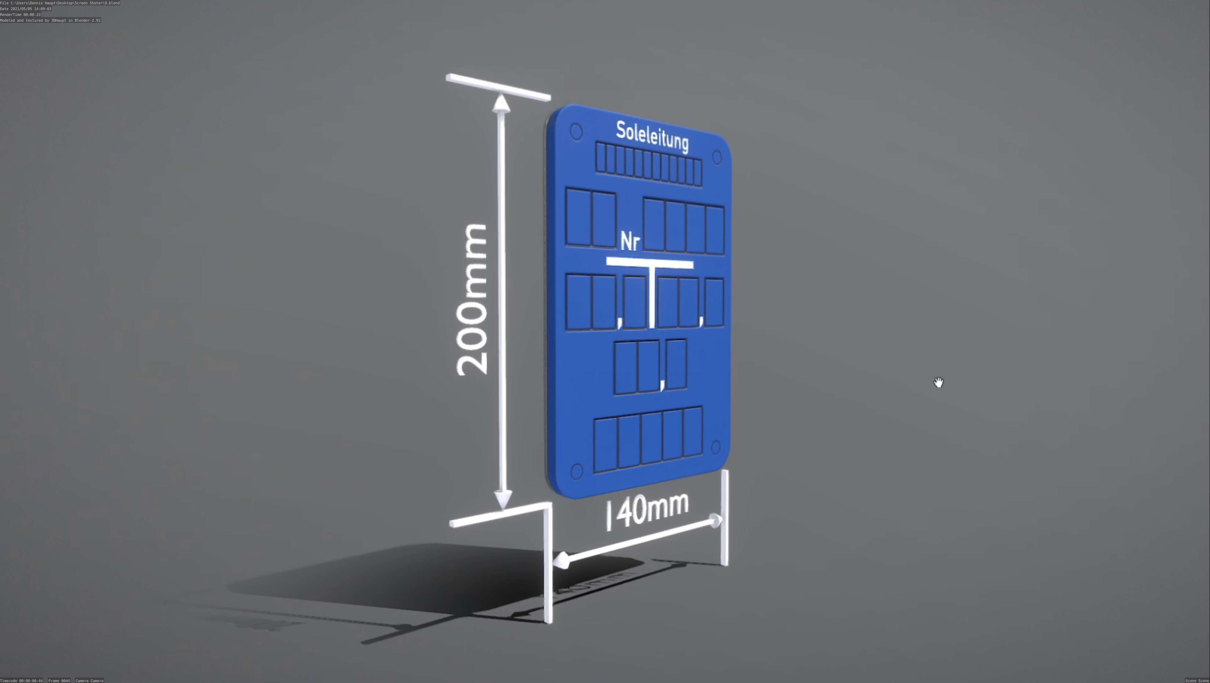 SoleleitungHinweisschild Soleleitung 200x140mm Low-poly 3D model_13