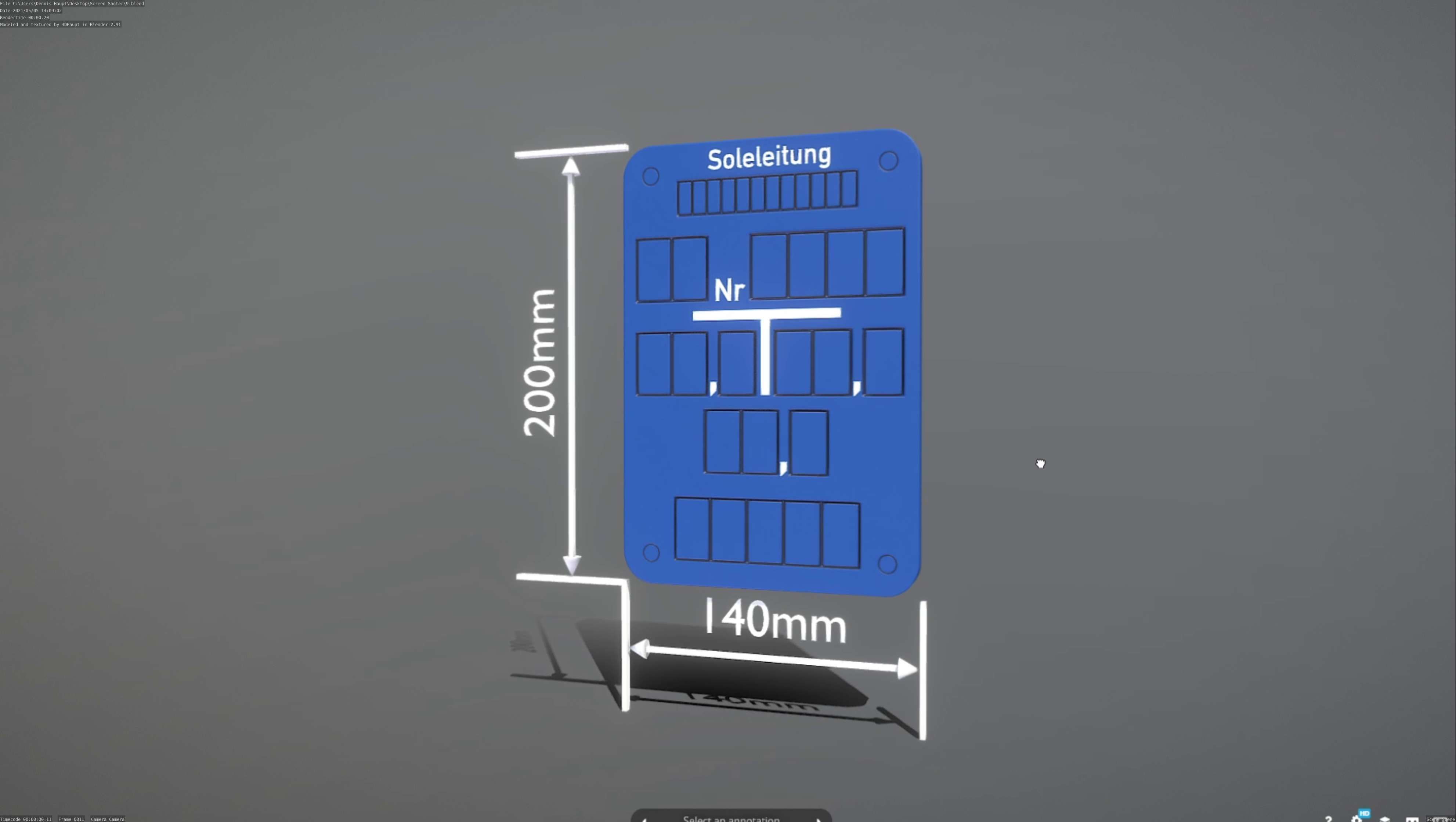 SoleleitungHinweisschild Soleleitung 200x140mm Low-poly 3D model_51