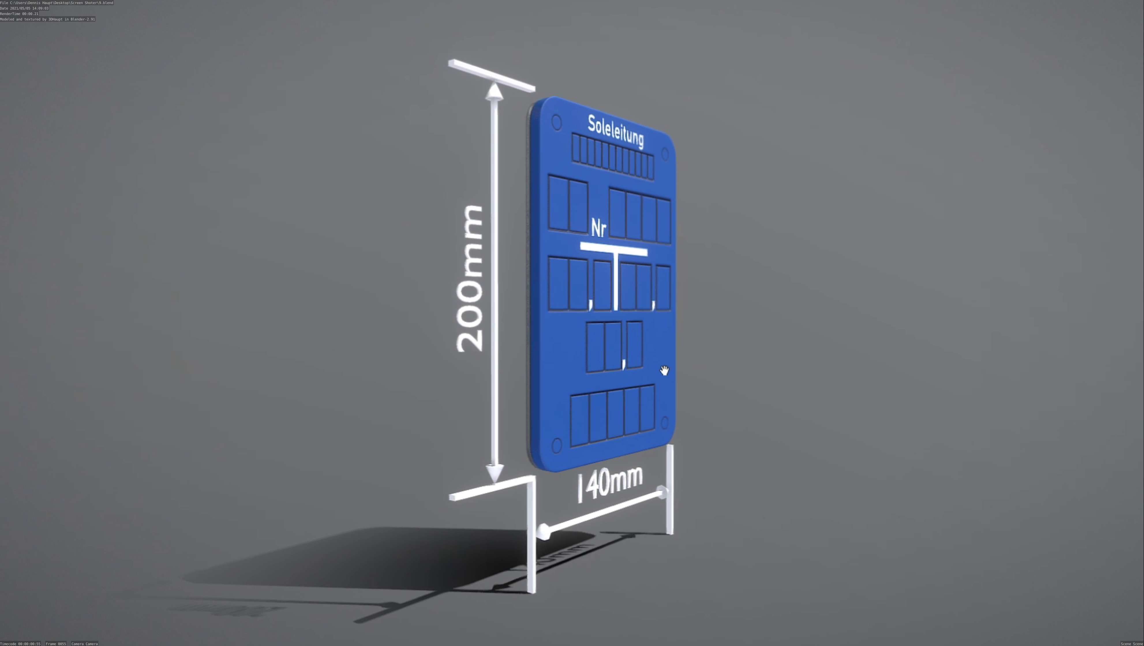 SoleleitungHinweisschild Soleleitung 200x140mm Low-poly 3D model_53