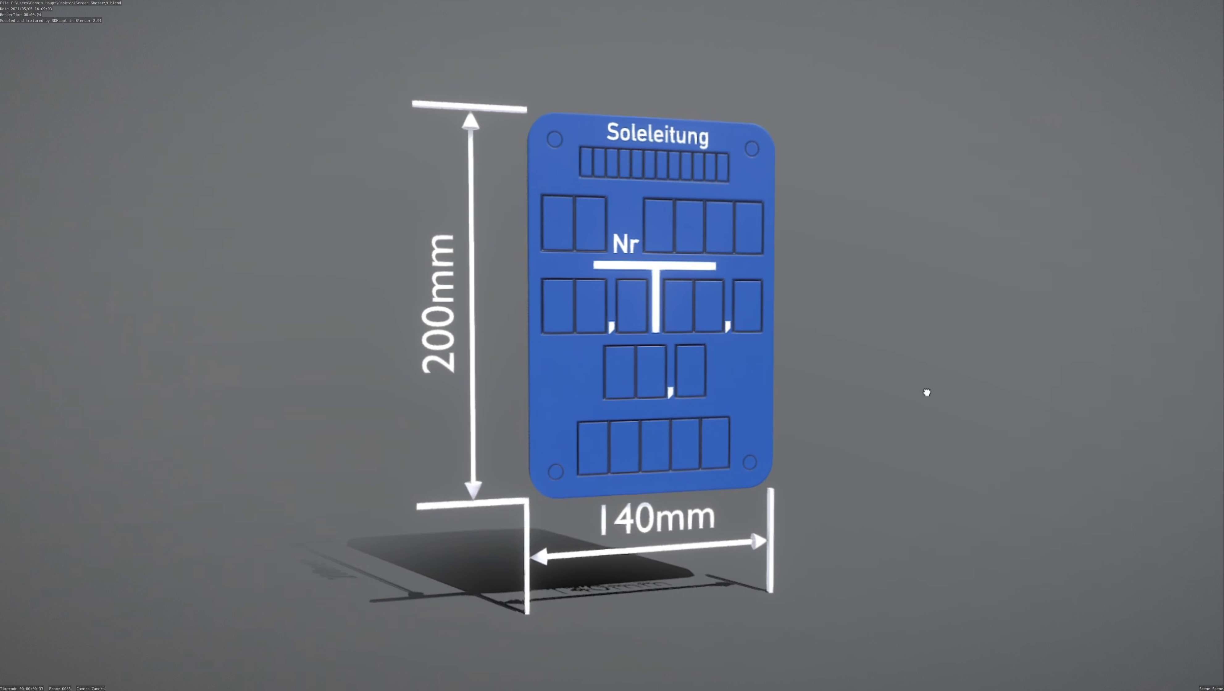 SoleleitungHinweisschild Soleleitung 200x140mm Low-poly 3D model_52