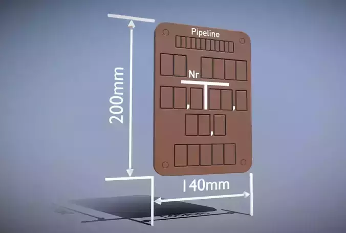 Hinweisschild Pipeline 200x140mm Low-poly 3D model