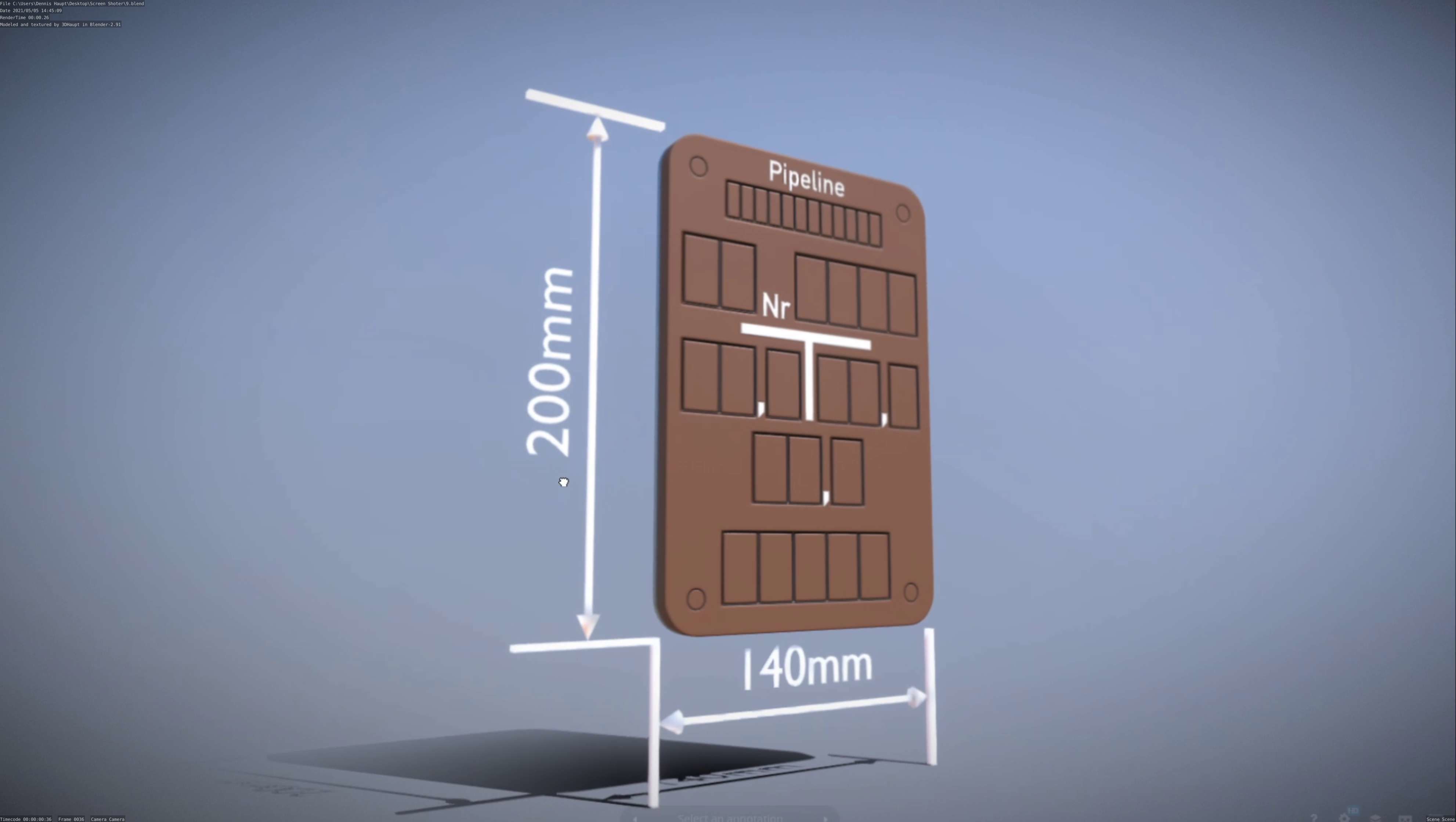 Hinweisschild Pipeline 200x140mm Low-poly 3D model_40