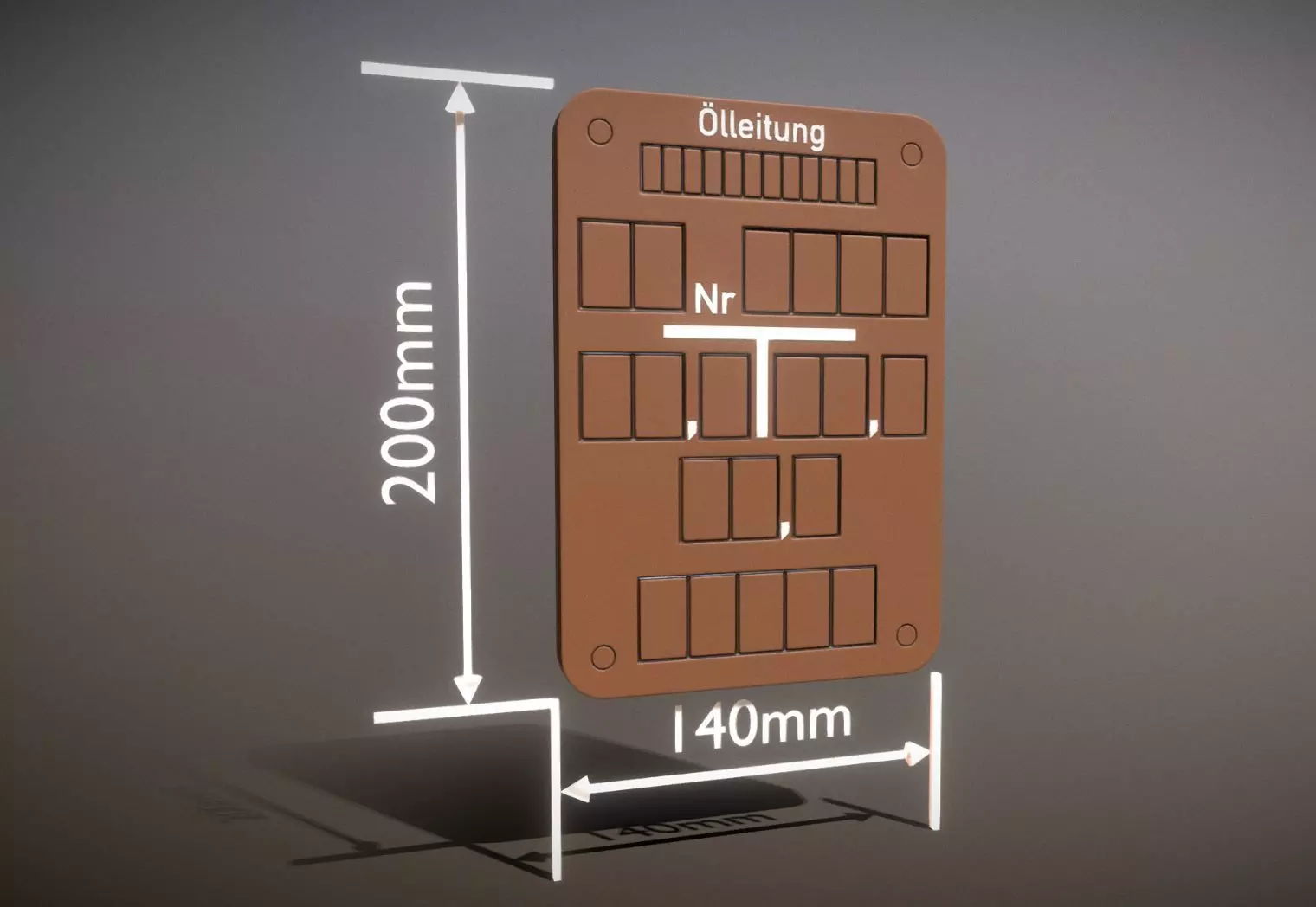 Hinweisschild Oelleitung 200x140mm Low-poly 3D model_0