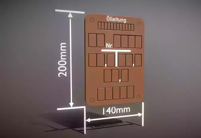 Hinweisschild Oelleitung 200x140mm Low-poly 3D model