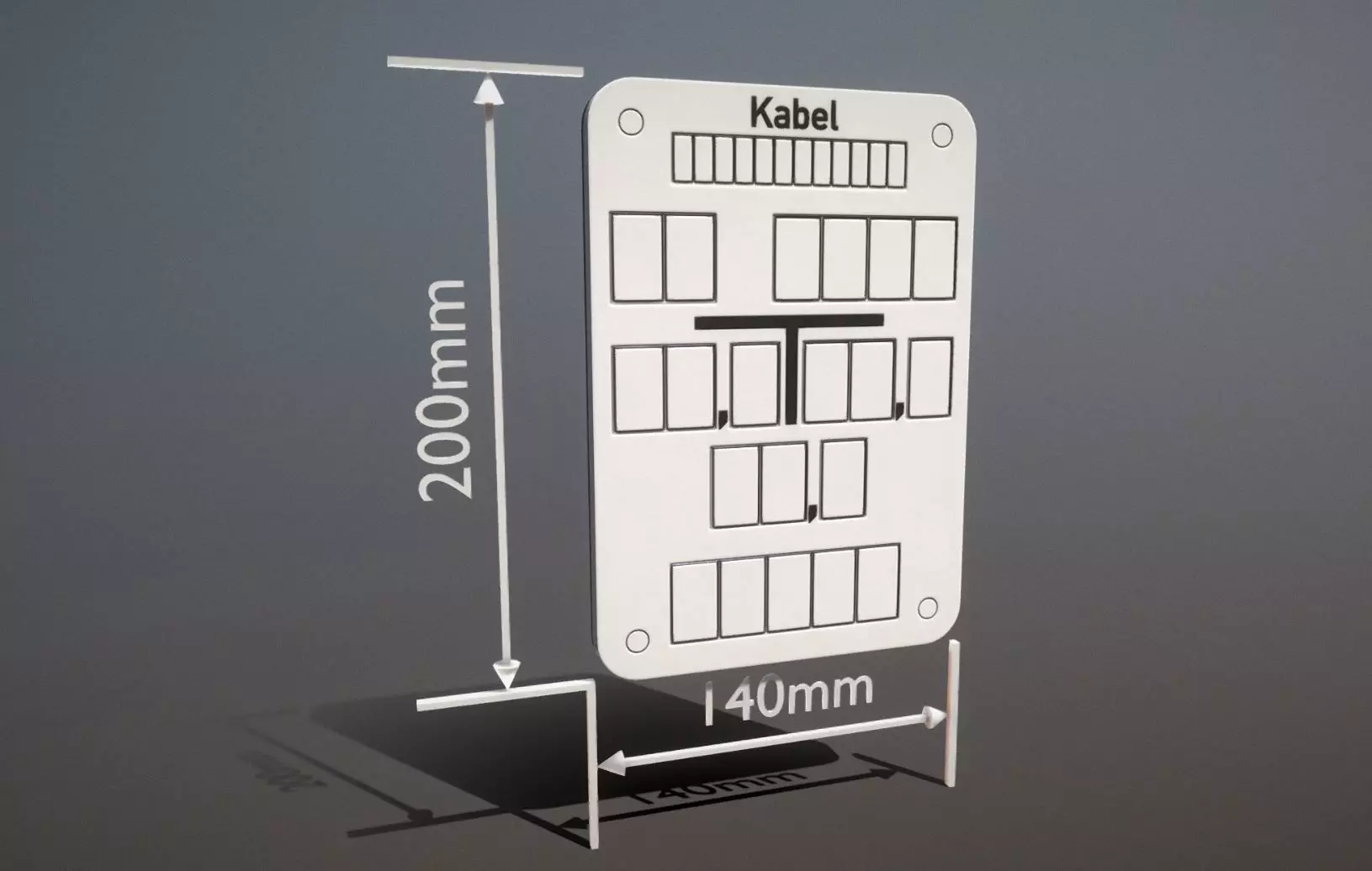 Hinweisschild Kabel 200x140mm Low-poly 3D model_0