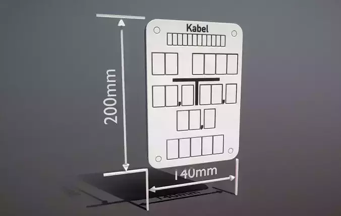 Hinweisschild Kabel 200x140mm Low-poly 3D model