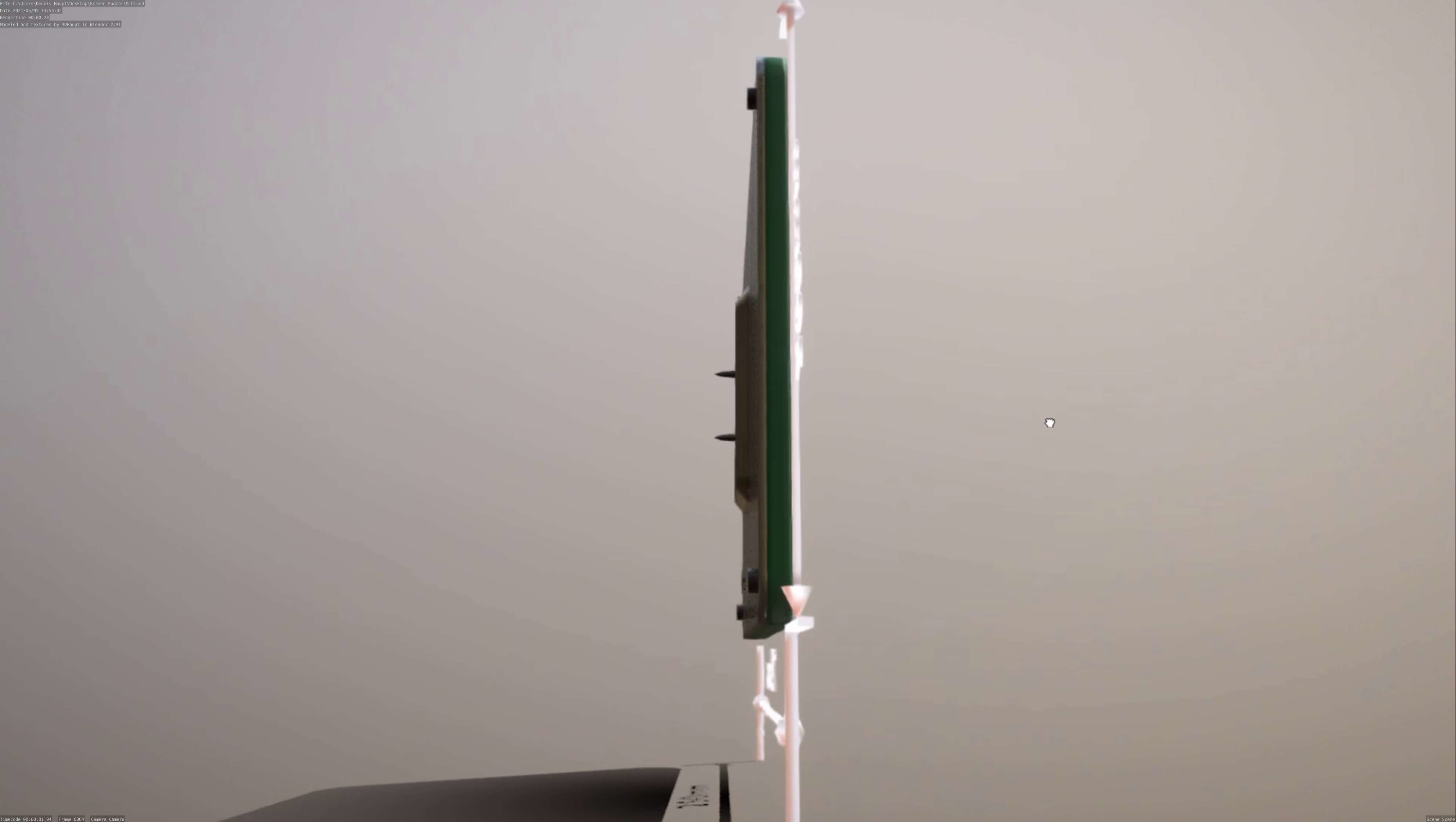 Hinweisschild Hydrant gruen 200x250mm Low-poly 3D model_29