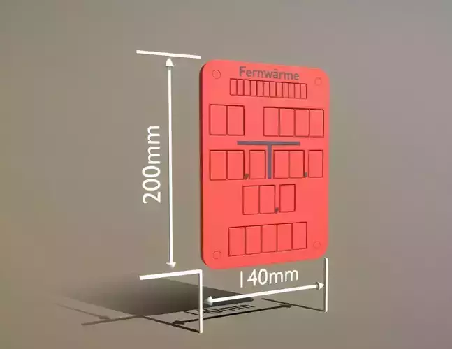 Hinweisschild Fernwaerme 200x140mm Low-poly 3D model