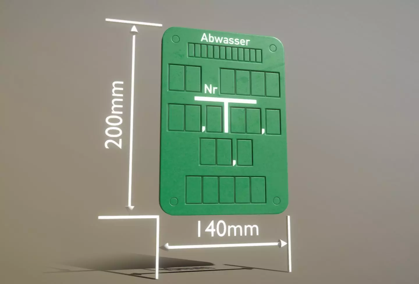 Hinweisschild Abwasser 200x140mm Low-poly 3D model_0