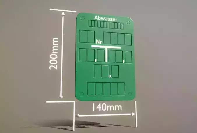 Hinweisschild Abwasser 200x140mm Low-poly 3D model