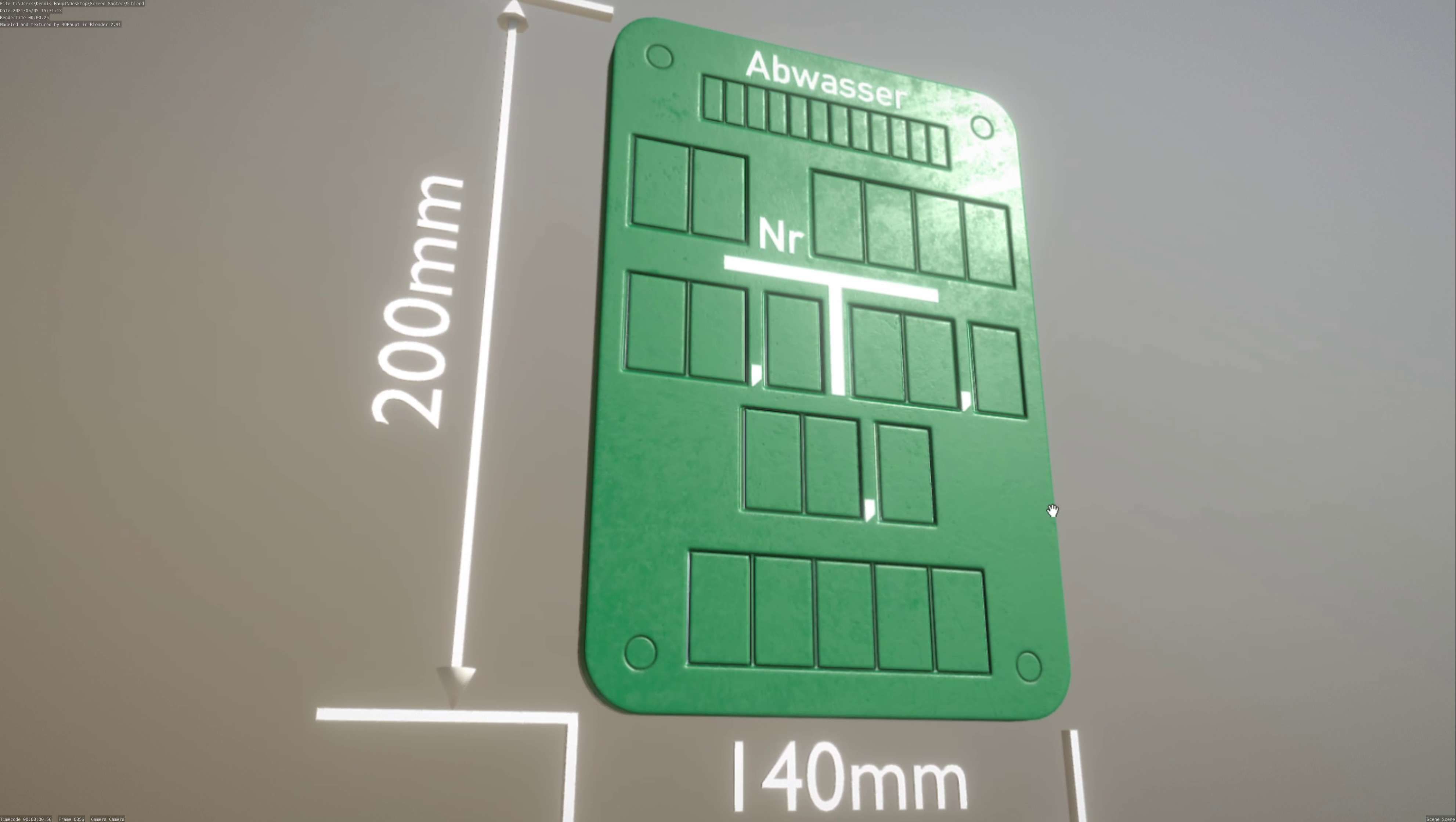 Hinweisschild Abwasser 200x140mm Low-poly 3D model_26