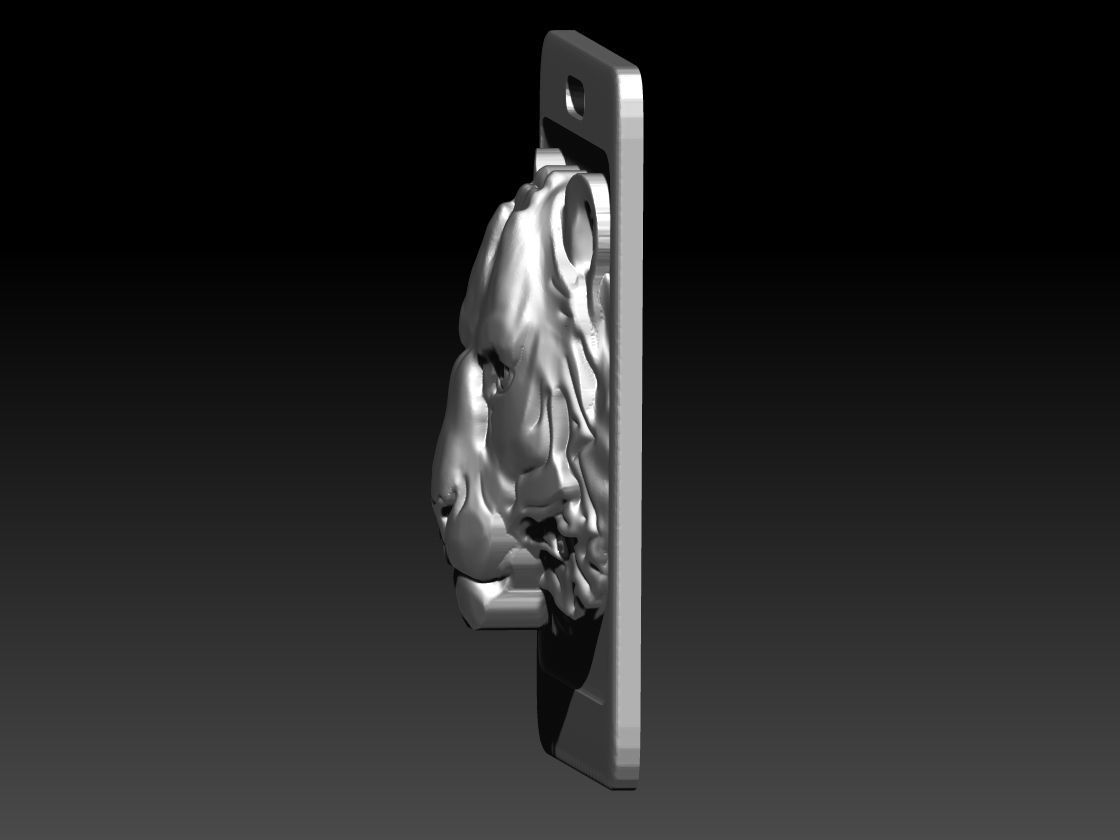 Animal Cat Tiger Lion Puma Pendant Sqr 3D print model_2
