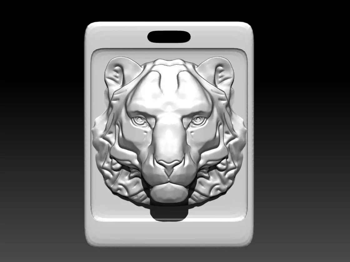 Animal Cat Tiger Lion Puma Pendant Sqr 3D print model_0