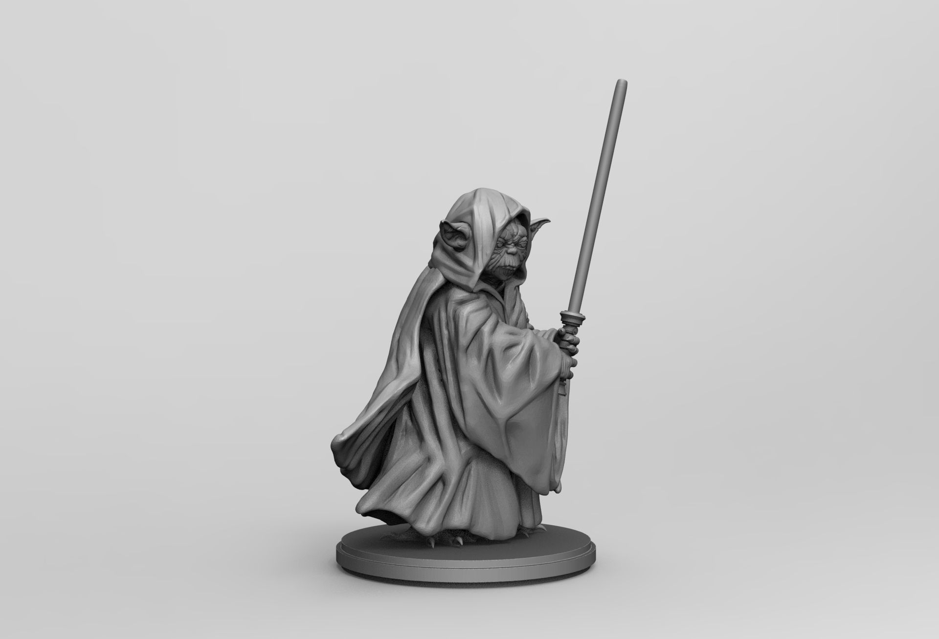 Star Wars Jedi Master Yoda 3D printing Stl Diorama Action Figure 3D print model_11