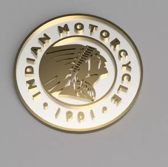 1901 INDIAN MOTORCYCLES EMBLEM MEDAL 3D print model