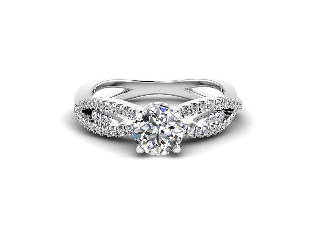 Diamond Jewelry Engagment Ring  3D print model_10