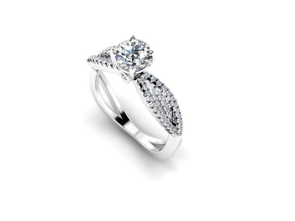 Diamond Jewelry Engagment Ring  3D print model_9