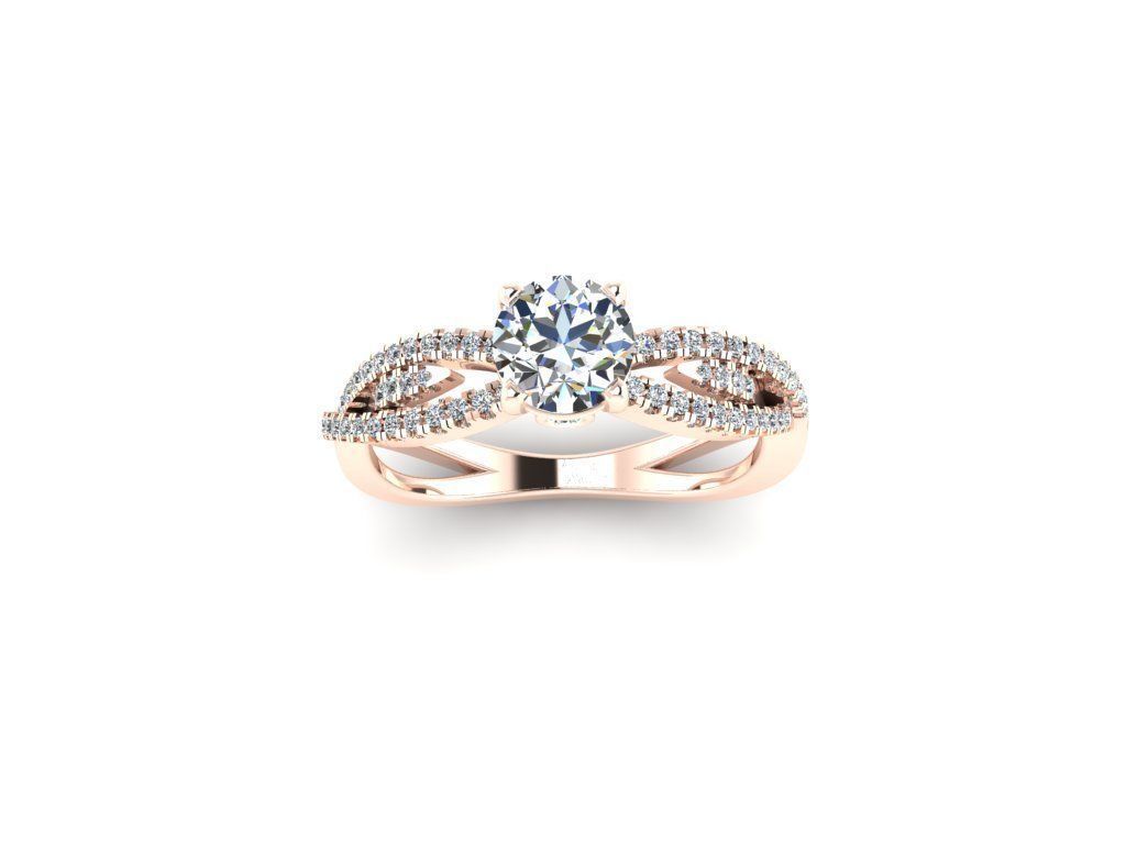 Diamond Jewelry Engagment Ring  3D print model_3