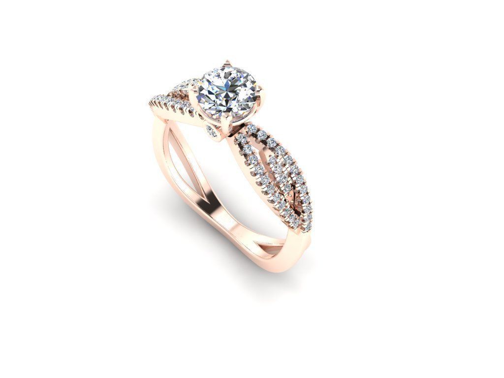 Diamond Jewelry Engagment Ring  3D print model_5