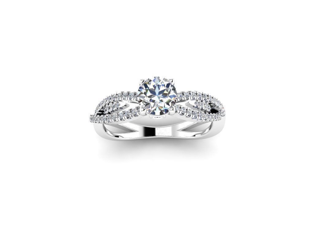 Diamond Jewelry Engagment Ring  3D print model_2