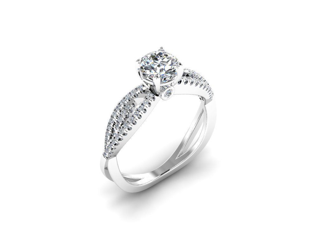 Diamond Jewelry Engagment Ring  3D print model_8