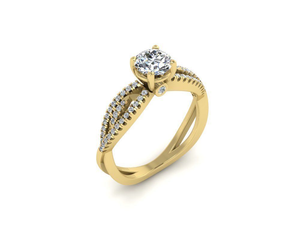 Diamond Jewelry Engagment Ring  3D print model_11