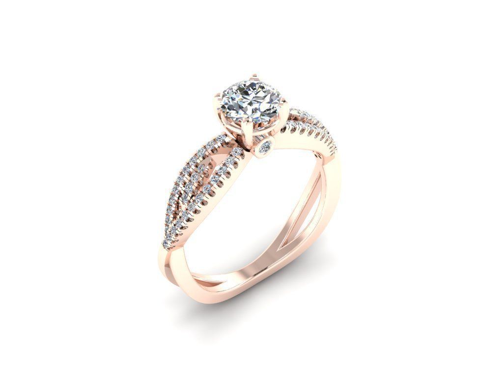 Diamond Jewelry Engagment Ring  3D print model_1