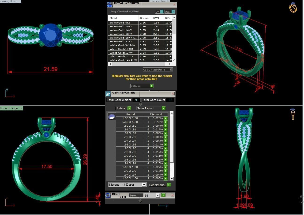 Diamond Jewelry Engagment Ring  3D print model_4
