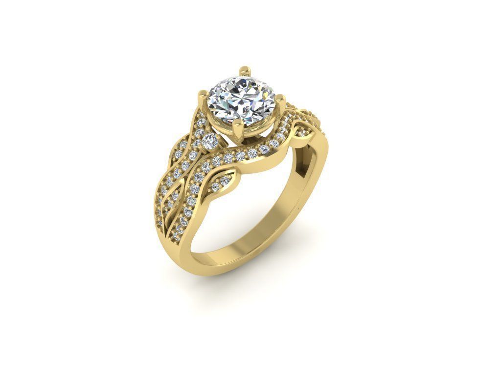 Diamond Jewelry Engagment Ring 3D print model_11