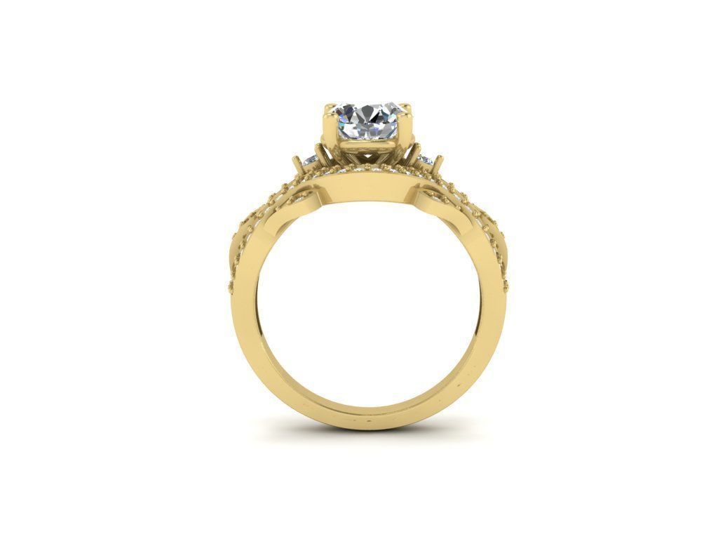 Diamond Jewelry Engagment Ring 3D print model_5