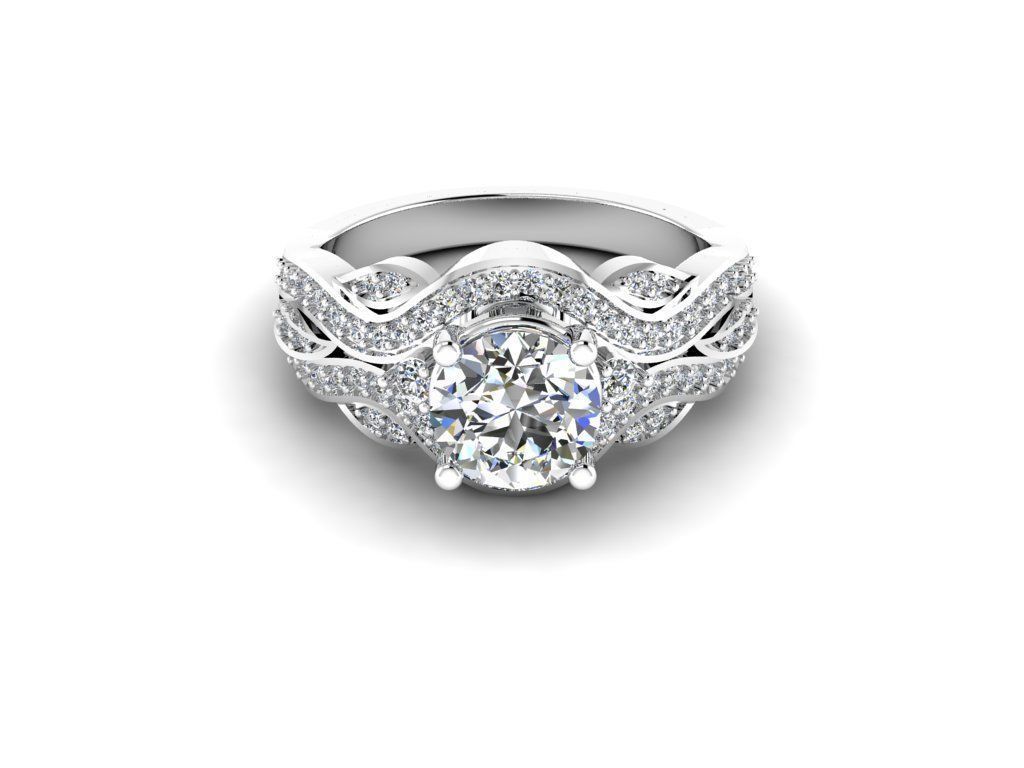 Diamond Jewelry Engagment Ring 3D print model_10