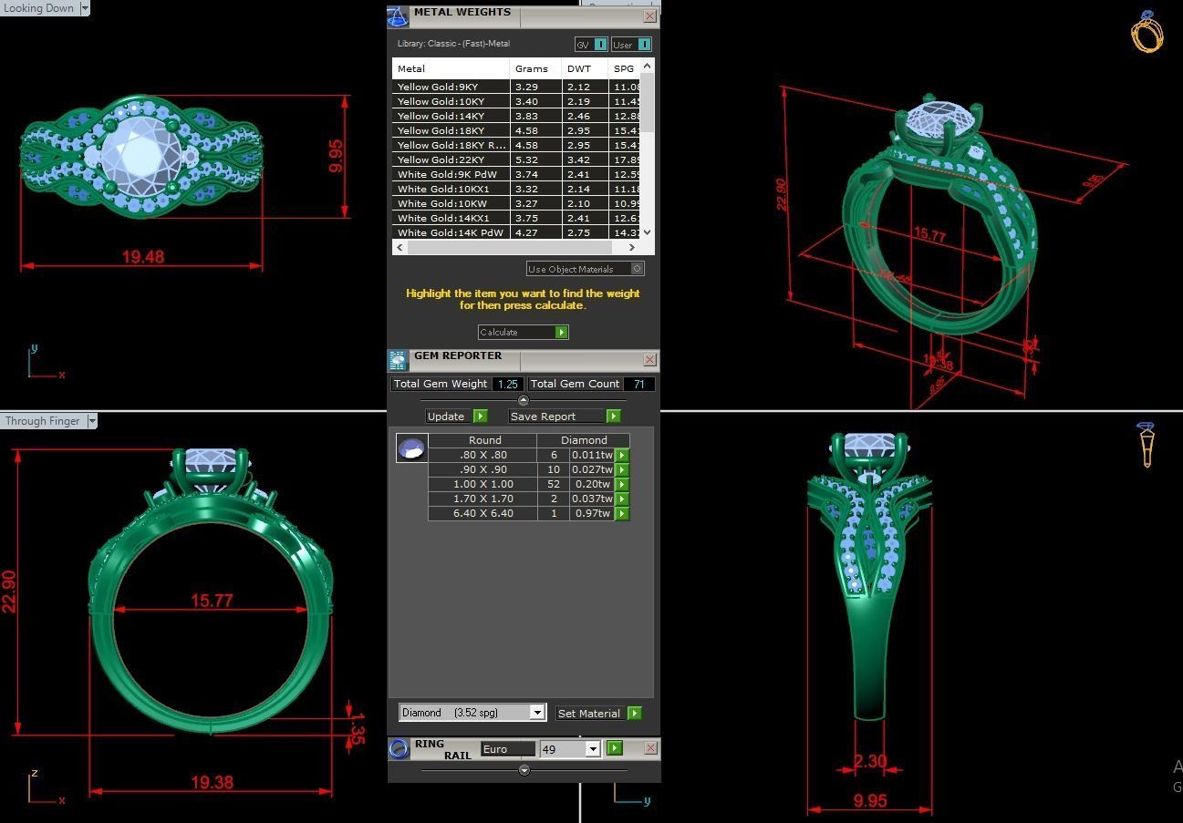Diamond Jewelry Engagment Ring 3D print model_3