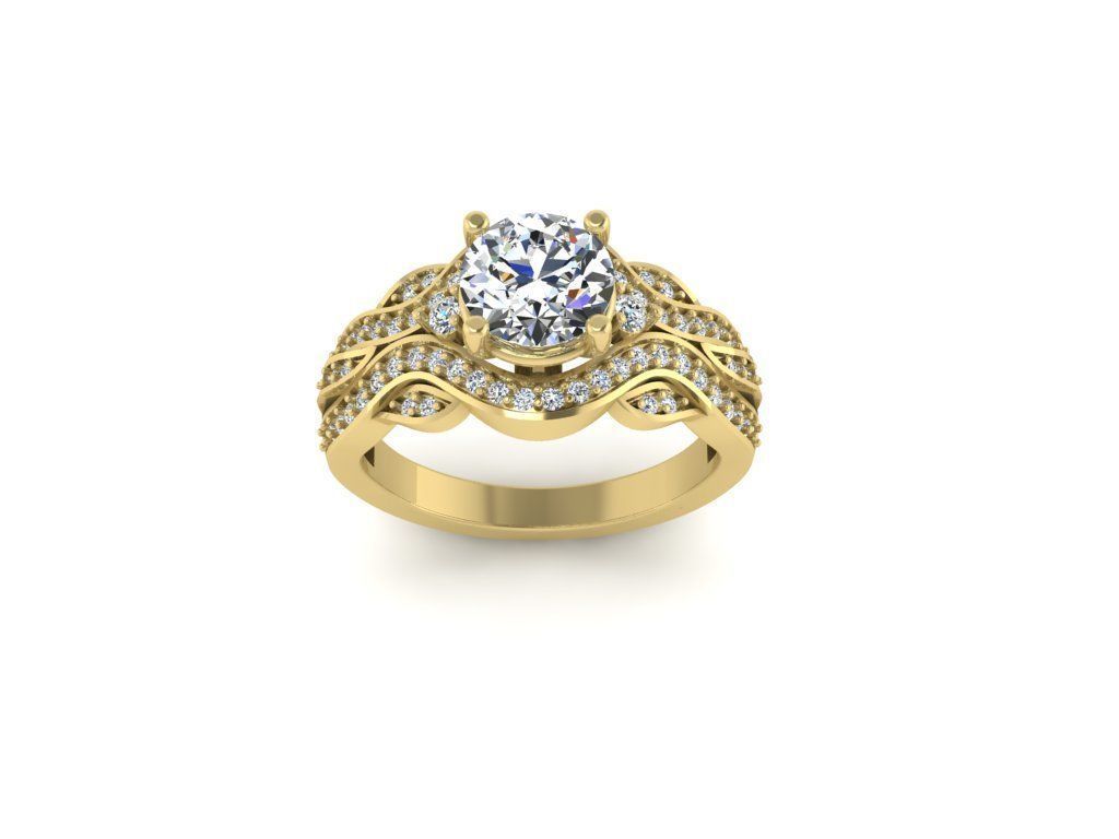 Diamond Jewelry Engagment Ring 3D print model_12