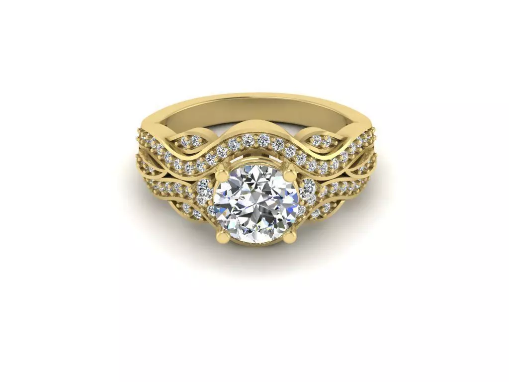 Diamond Jewelry Engagment Ring 3D print model_0
