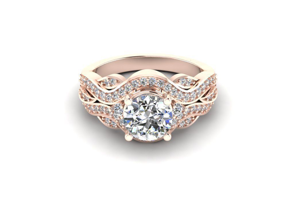 Diamond Jewelry Engagment Ring 3D print model_7