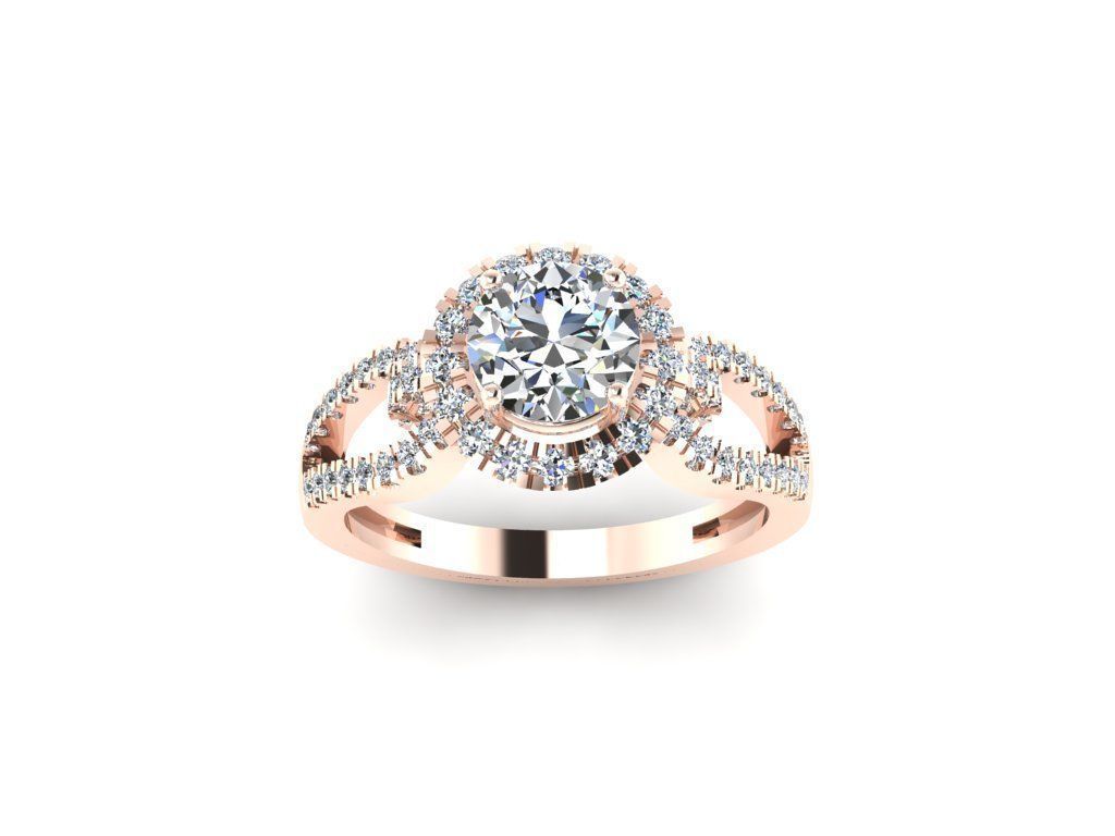 Diamond Jewelry Engagment Ring 3D print model_4