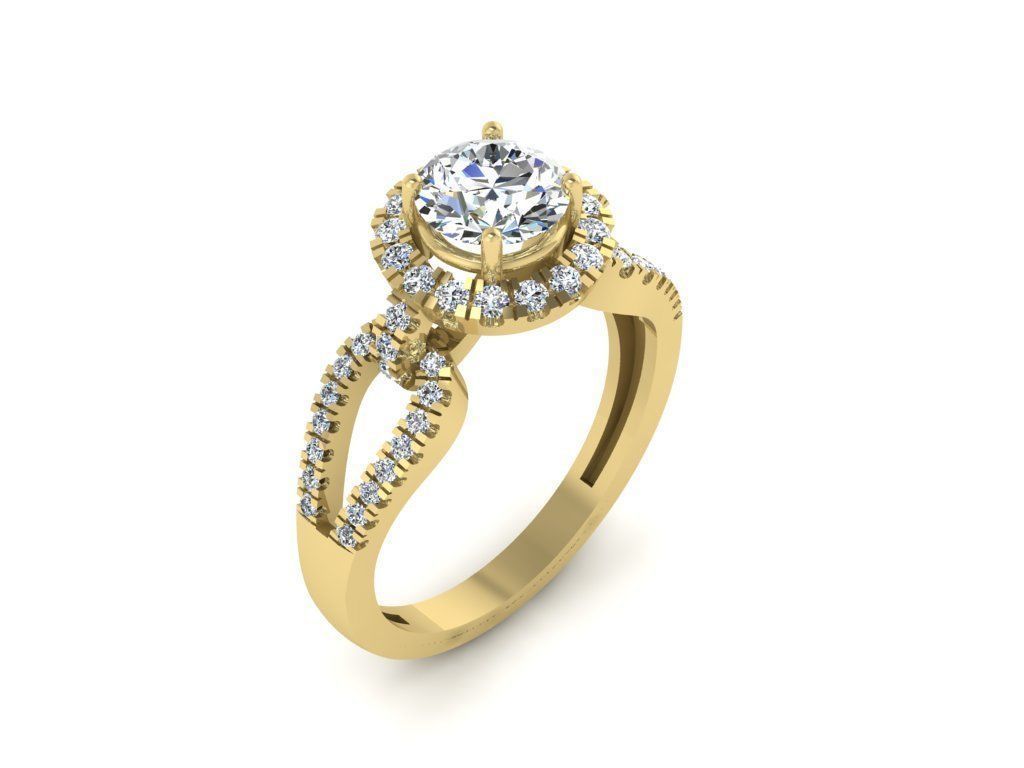 Diamond Jewelry Engagment Ring 3D print model_11