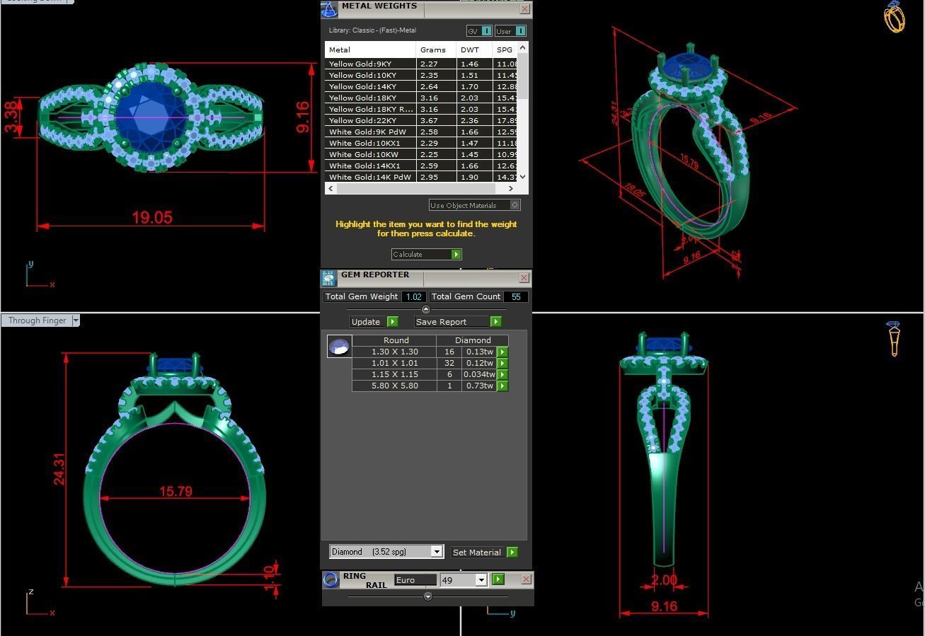 Diamond Jewelry Engagment Ring 3D print model_3