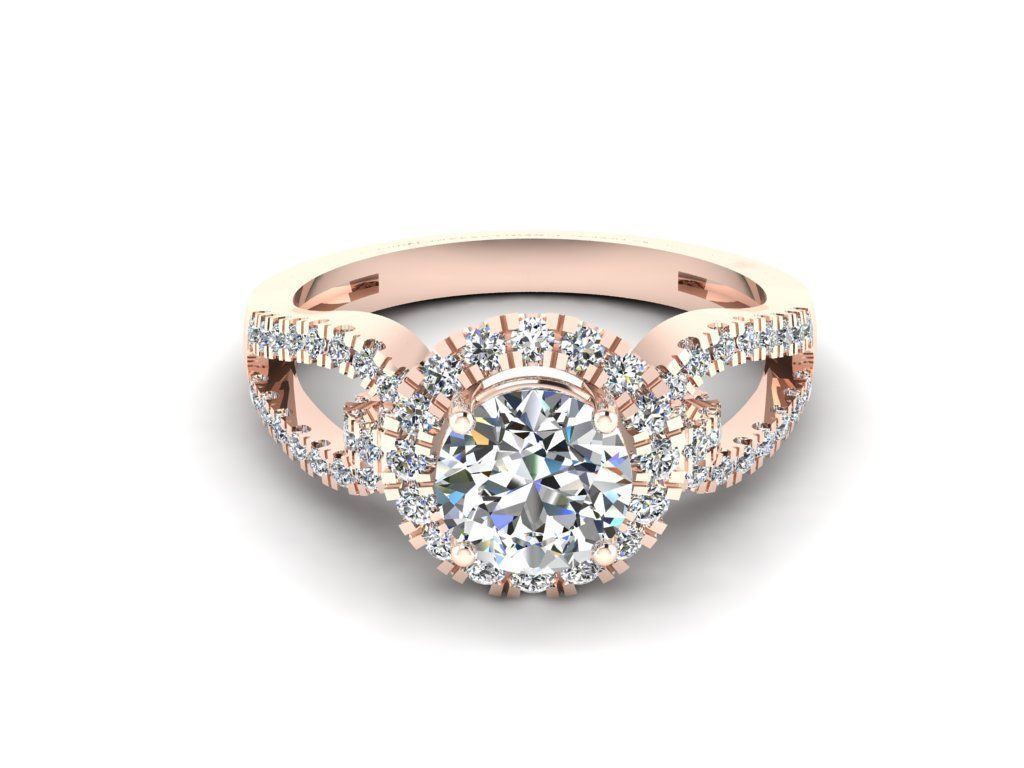 Diamond Jewelry Engagment Ring 3D print model_7
