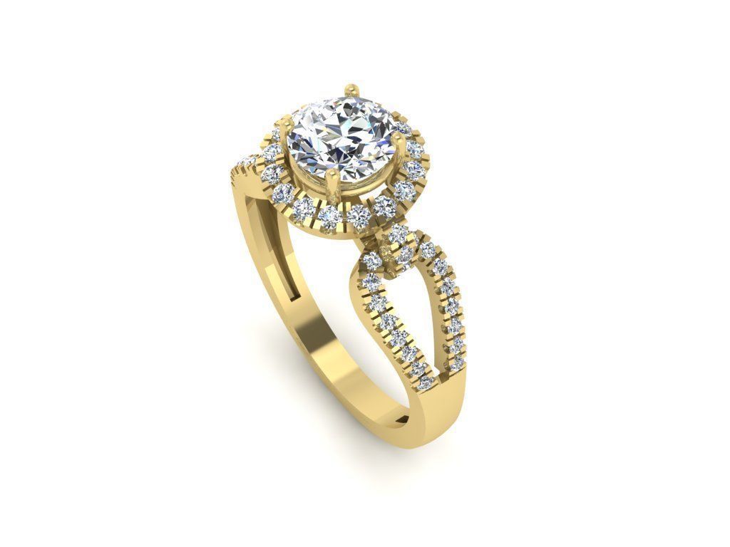 Diamond Jewelry Engagment Ring 3D print model_13