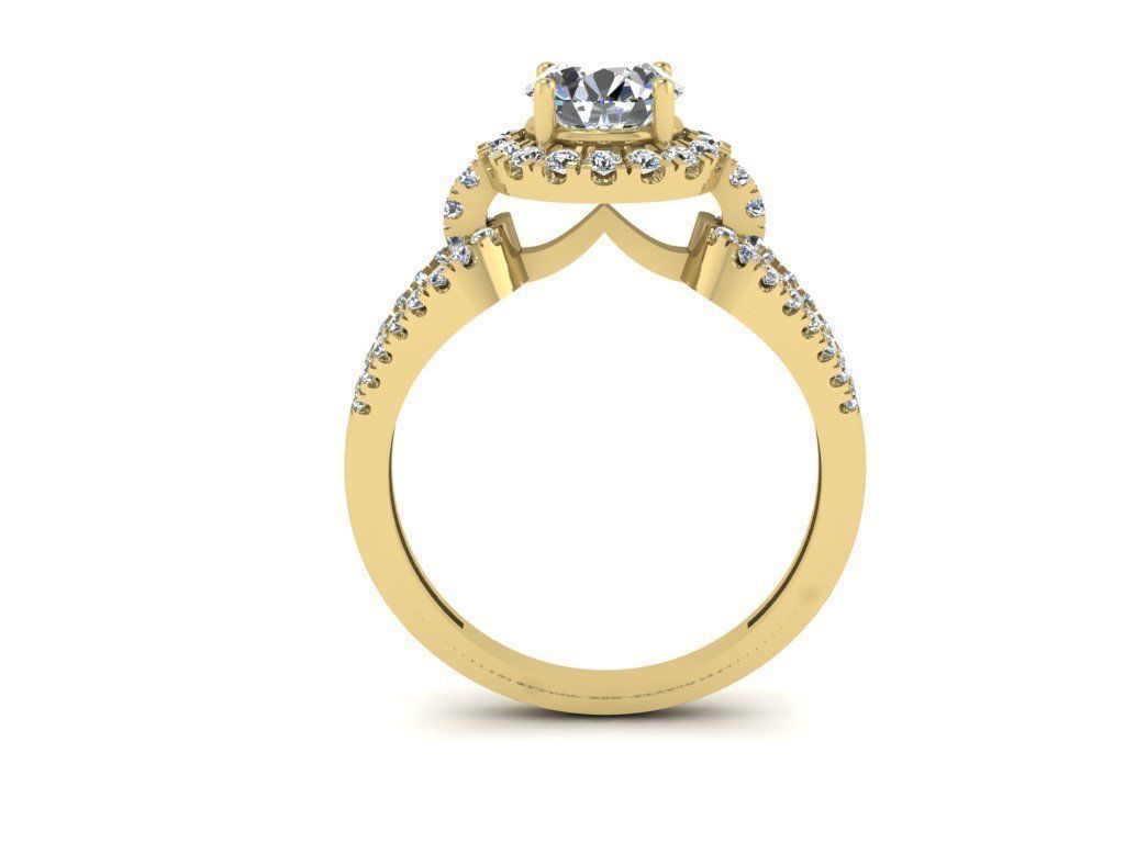 Diamond Jewelry Engagment Ring 3D print model_5