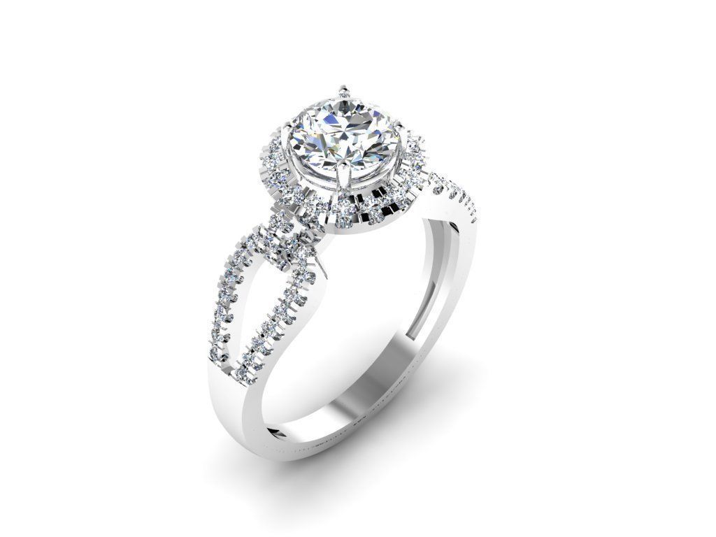 Diamond Jewelry Engagment Ring 3D print model_8